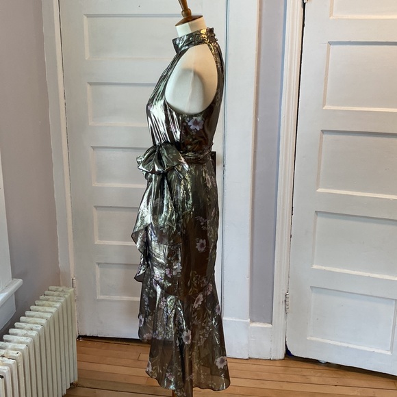 ML Monique Lhuillier Silk Blend Metallic Dress, Size 4 - Picture 12 of 17